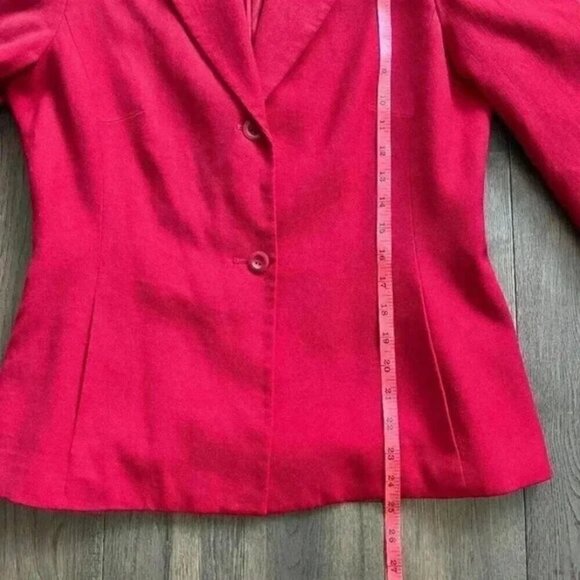 Rena Rowan Red Wool Blazer Size 10 Vintage Woolmark Tailored Suit Jacket - Picture 7 of 8